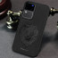 Vaku ® Vivo V30 5G Lion Embossed Luxury Designer Leather Protective Back Cover Case
