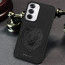 Vaku ® Oppo Reno12 Pro Lion Embossed Luxury Designer Leather Protective Back Cover