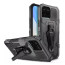 Vaku ® Vivo Y21T Vanguard Military Grade Armor Case with Metal Belt Clip Kickstand Back Cover