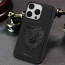 Vaku ® Apple iPhone 16 Pro Lion Embossed Luxury Designer Leather Protective Back Cover