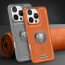 Vaku ® Apple iPhone 16 Pro Regal Shield Metal Lion Engraved Leather Protective Back Cover