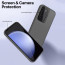 Vaku ® Samsung Galaxy S23 Rime Frosted Translucent Camera Protector Case with Built-in Stash Stand Back Cover