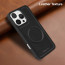 Vaku ® Apple iPhone 16 Pro Maxtron Leather Stitched Magnetic Magsafe Non-Slip Grip Shockproof Back Cover
