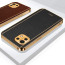 Vaku ® Xiaomi Mi 11 Lite Luxemberg Series Leather Stitched Gold Electroplated Soft TPU Back Cover