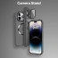 Vaku ® Apple iPhone 14 Pro Max Rime Frosted Magnetic Magpro Translucent Camera Protector Case with Built-in Stash Stand Back Cover