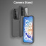Vaku ® Samsung Galaxy A34 5G Rime Frosted Translucent Camera Protector Case with Built-in Stash Stand Back Cover