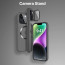 Vaku ® Apple iPhone 14 Rime Frosted Magnetic Magpro Translucent Camera Protector Case with Built-in Stash Stand Back Cover