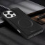 Vaku ® Apple iPhone 16 Pro Maxtron Leather Stitched Magnetic Magsafe Non-Slip Grip Shockproof Back Cover