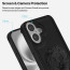 Vaku ® Apple iPhone 16 Plus Lion Embossed Luxury Designer Leather Protective Back Cover