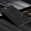 Vaku ® Apple iPhone 15 Plus Maxtron Leather Stitched Magnetic Magsafe Non-Slip Grip Shockproof Back Cover