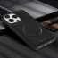 Vaku ® Apple iPhone 15 Pro Max Maxtron Leather Stitched Magnetic Magsafe Non-Slip Grip Shockproof Back Cover