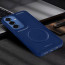 Vaku ® Samsung Galaxy S25 Maxtron Leather Stitched Magnetic Magsafe Non-Slip Grip Shockproof Back Cover