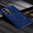 Vaku ® Samsung Galaxy S24 Maxtron Leather Stitched Magnetic Magsafe Non-Slip Grip Shockproof Back Cover