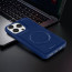Vaku ® Apple iPhone 15 Pro Max Maxtron Leather Stitched Magnetic Magsafe Non-Slip Grip Shockproof Back Cover