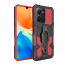 Vaku ® Vivo V25e Vanguard Military Grade Armor Case with Metal Belt Clip Kickstand Back Cover