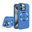 Vaku ® Apple iPhone 15 Pro Rime Frosted Magnetic Magpro Translucent Camera Protector Case with Built-in Stash Stand Back Cover