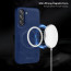 Vaku ® Samsung Galaxy F15 5G Maxtron Leather Stitched Magnetic Magsafe Non-Slip Grip Shockproof Back Cover