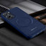 Vaku ® Vivo T2x 5G Maxtron Leather Stitched Magnetic Magsafe Non-Slip Grip Shockproof Back Cover