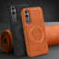 Vaku ® OnePlus Nord CE4 Maxtron Leather Stitched Magnetic Magsafe Non-Slip Grip Shockproof Back Cover
