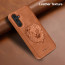 Vaku ® Samsung Galaxy S23 FE Lion Embossed Luxury Designer Leather Protective Back Cover Case