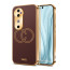 Vaku ® Vivo V40 5G Skylar Leather Pattern Gold Electroplated Soft TPU Back Cover