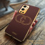Vaku ® OnePlus Skylar Series Leather Stitched Gold Electroplated Soft TPU Back Cover