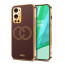 Vaku ® OnePlus 9 Pro Skylar Series Leather Stitched Gold Electroplated Soft TPU Back Cover