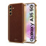 Vaku ® Samsung Galaxy A35 5G Luxemberg Leather Pattern Gold Electroplated Soft TPU Back Cover