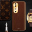 Vaku ® Vivo V40 5G Luxemberg Leather Pattern Gold Electroplated Soft TPU Back Cover