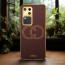 Vaku ® Vivo V30 5G Skylar Leather Pattern Gold Electroplated Soft TPU Back Cover