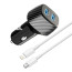 Vaku ® Fast Car Charger with Power Delivery - Quick Charge iPhone, Samsung & All Android Devices