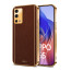 Vaku ® Oppo A55 Luxemberg Leather Stitched Gold Electroplated Soft TPU Back Cover
