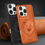 Vaku ® Apple iPhone 16 Pro Lion Embossed Luxury Designer Leather Protective Back Cover