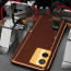 Vaku ® Vivo T1x  Luxemberg Series Leather Stitched Gold Electroplated Soft TPU Back Cover