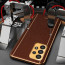 Vaku ® Samsung Galaxy A73 5G Luxemberg Series Leather Stitched Gold Electroplated Soft TPU Back Cover