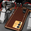 Vaku ® Vivo V23 5G Luxemberg Series Leather Stitched Gold Electroplated Soft TPU Back Cover
