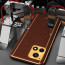 Vaku ® Vivo Y72 5G Luxemberg Series Leather Stitched Gold Electroplated Soft TPU Back Cover