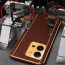 Vaku ® Vivo V25 Luxemberg Series Leather Stitched Gold Electroplated Soft TPU Back Cover