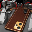 Vaku ® Xiaomi Redmi Note 12 5G Luxemberg Series Leather Stitched Gold Electroplated Soft TPU Back Cover