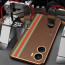 Vaku ® Vivo Y16 Felix Line Leather Stitched Gold Electroplated Soft TPU Back Cover Case