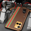 Vaku ® Vivo Y21e Felix Line Leather Stitched Gold Electroplated Soft TPU Back Cover Case