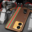Vaku ® Vivo Y22 Felix Line Leather Stitched Gold Electroplated Soft TPU Back Cover Case