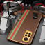 Vaku ® Xiaomi Redmi Note 11 Felix Line Leather Stitched Gold Electroplated Soft TPU Back Cover Case
