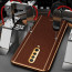 Vaku ® Xiaomi Poco X2 Luxemberg Series Leather Stitched Gold Electroplated Soft TPU Back Cover