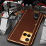 Vaku ® Vivo Y33T Luxemberg Series Leather Stitched Gold Electroplated Soft TPU Back Cover
