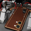 Vaku ® OnePlus Nord 3 Luxemberg Series Leather Stitched Gold Electroplated Soft TPU Back Cover