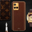 Vaku ® Vivo Y21G  Luxemberg Series Leather Stitched Gold Electroplated Soft TPU Back Cover
