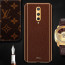 Vaku ® OnePlus 8 Luxemberg Series Leather Stitched Gold Electroplated Soft TPU Back Cover