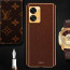 Vaku ® OnePlus Nord 2T 5G Luxemberg Series Leather Stitched Gold Electroplated Soft TPU Back Cover