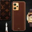 Vaku ® Xiaomi Redmi Note 12 5G Luxemberg Series Leather Stitched Gold Electroplated Soft TPU Back Cover
